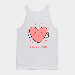 Kawaii heart with text "I  love you" Tank Top